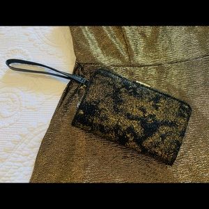 Gold and Black Wristlet